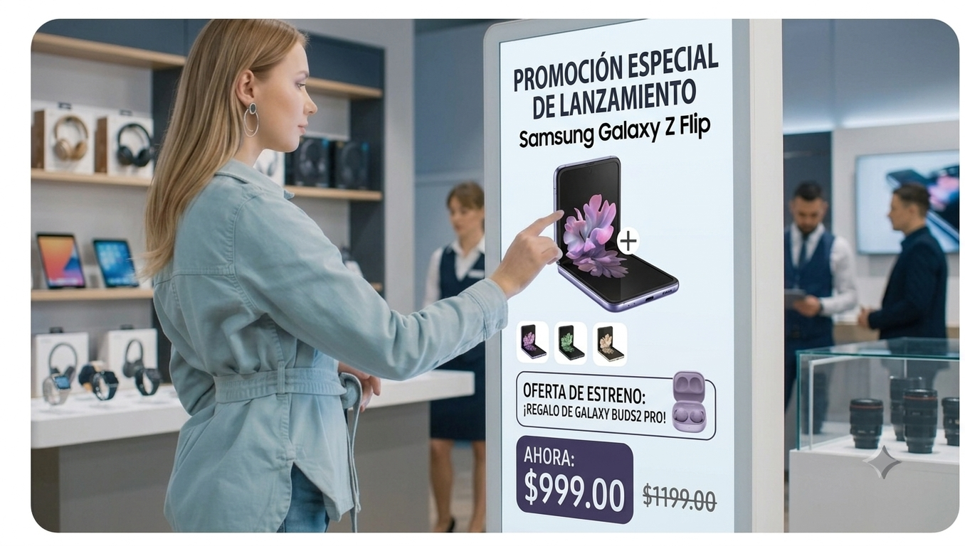 Digital Signage — pantalla interactiva en tienda